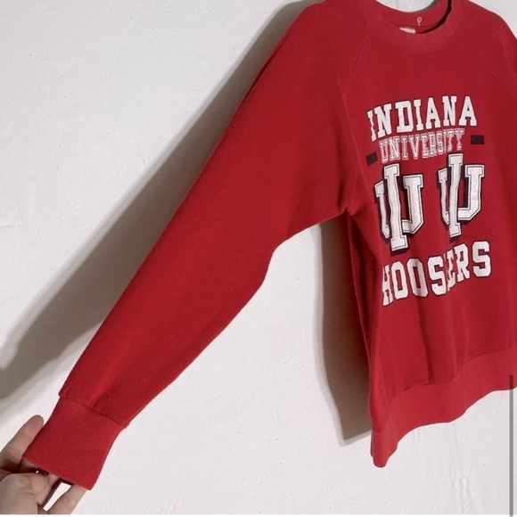 Vintage Ebert Sportswear Red Indiana University Hoosiers Crew Neck Sweatshirt L - Picture 10 of 15
